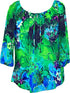 RJC Womens Beauteous Flower Poetry Peasant Blouse